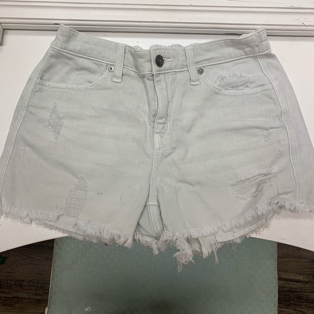 white jean shorts from aerie